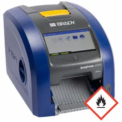 PC connected or standalone single-color printer for printing GHS labels, safety signage, and workplace hazard communication. Includes Brady Workstation GHS Labels Software Suite and USB cable.