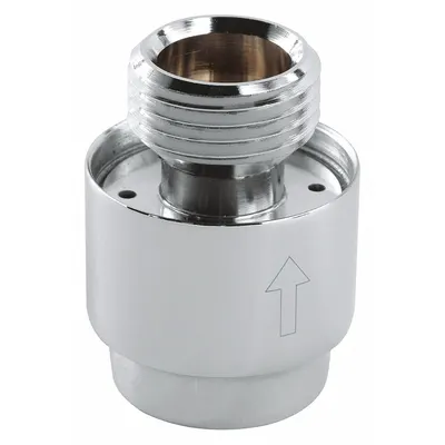 GROHE Inline Vacuum Breaker: Brass, Chrome Finish, 1/2 in Connection Size - Inline Vacuum Breakers for Handheld Showerheads