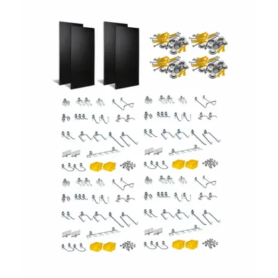 TRITON PRODUCTS Pegboard Panel Kit: Round, 1/4 in Peg Hole Size, 48 in x 24 in x 1/4 in - Round-Hole Pegboard Panel & Accessory Kits