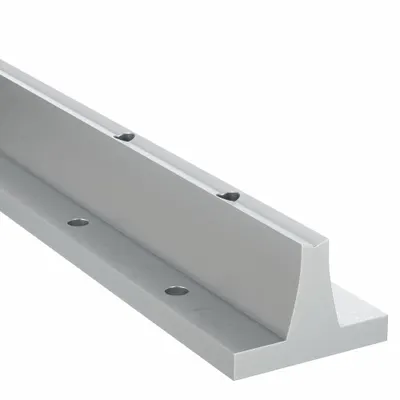 PBC LINEAR Pre-Drilled Linear Shaft Support Rail: 1 in Shaft Dia, 24 in Lg, Clear - Pre-Drilled Linear Shaft Support Rails