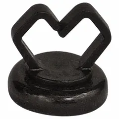 This magnetic cable clip secures cable bundles up to 0.5 in diameter to ferrous surfaces. Made of black polymer with a 10 lb holding capacity, it enables quick installation and repositioning without drilling or adhesives. Suitable for organizing cables in workstations, machinery, and control panels.