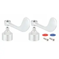 Handle: Sani-Lav, Wristblade Handle, Use with Hot/Cold Water Temp, Brass, Chrome Finish (MPN 211C)