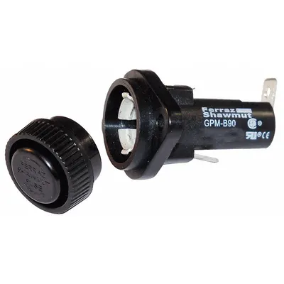 MERSEN Panel Mount Fuse Holder: For Fuse Size 13/32 in x 1 1/2 in, 1 Pole, 30 A Max - Fuse Holders for Cylindrical Fuses