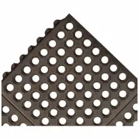 Interlocking Drainage Mat Tile: Interlocking Drainage Mat Tile, 3 ft x 3 ft, Pebble, Black, Rubber (MPN 550S0033BL)