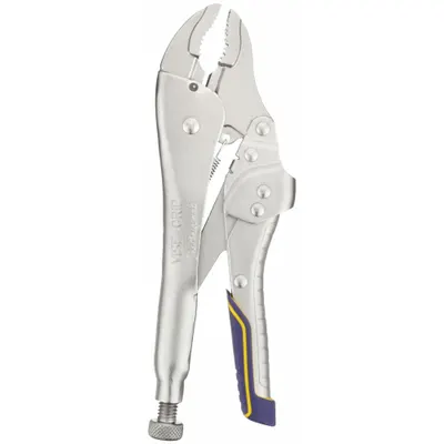 IRWIN Locking Plier: Curved, Quick Release, 1 7/8 in Max Jaw Opening, 10 in Overall Lg - Curved-Jaw Locking Pliers