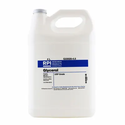 RPI Glycerol, USP Grade, BSE/TSE Free, 4 L Liquid in Plastic Container - Protease Inhibitors