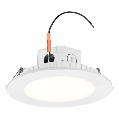 SYLVANIA Downlight: 6 in Dia, 1,200 lm, 2700K/5000K, 15 W, 120V AC, 2 11/16 in Overall Ht - Low-Profile Canless Downlights