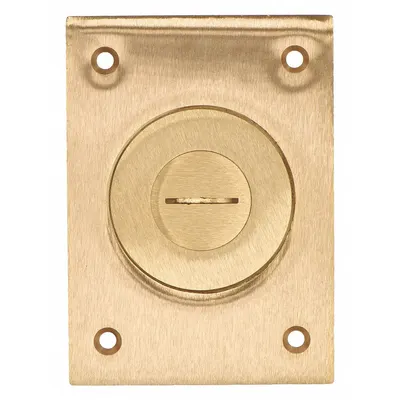 HUBBELL WIRING DEVICE-KELLEMS Floor Box Cover: Rectangular, Gold, Brass - Brass Electrical Floor Box Covers
