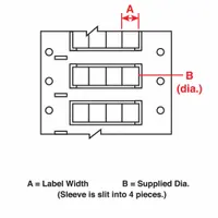Sleeve Label: 3/8 in x 1/2 in, Polyolefin, White (Matte), For 4 AWG to 12 AWG Wire Gauge (MPN PS-375-2-WT-S-4)