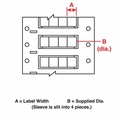 BRADY Sleeve Label: 3/8 in x 1/2 in, Polyolefin, White (Matte) - Brady Precut Sleeve Label Rolls