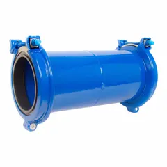 Carbon steel coupling body with epoxy coating and stainless steel bolts. Designed for vibration movement in piping systems. Female flange connection: 12 in 6 in. Maximum operating pressure: 260 psi.