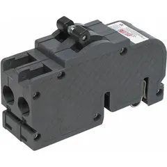 This 2-pole miniature circuit breaker is rated for 30 A at 120/240V AC with a 10 kA interrupting capacity at 120/240 VAC. It is 1.5 inches wide and designed for use in compatible Zinsco load centers to provide overcurrent and short-circuit protection for branch circuits.