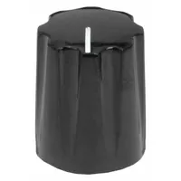 Thermoset instrument control knob with 0.5-inch diameter and 0.625-inch height. Designed for manual adjustment on potentiometers, switches, and other panel-mounted controls in industrial instrumentation and control panel applications