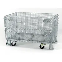 NASHVILLE WIRE Collapsible Bulk Container: 5 cu ft, 20 in x 32 in x 21 in, Lid Not Included, Silver (MPN JR5C)