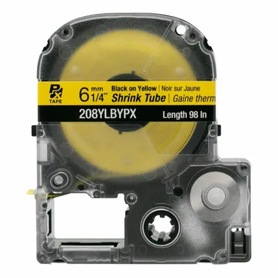EPSON Shrink Tube Cartridge: 1/4 in x 1/4 in, Polyolefin, Yellow (Matte) - Epson Continuous Sleeve Label Roll Cartridges