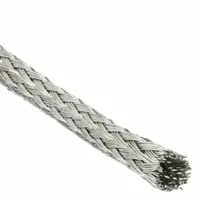 Tinned copper braided sleeving for EMI shielding of cables. Provides abrasion resistance and operates from -40°F to 1,828°F. RU Certified. Suitable for industrial wiring, control panels, and data transmission lines requiring signal integrity