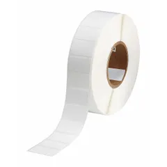 Nylon wraparound label, black on white, measuring 1 in x 1 3/4 in. Designed for permanent identification of wires from 24 AWG to 20 AWG. Compatible with THT printer series and requires IP-R4306 ribbon. Used for cable marking in electrical panels, machinery, and control systems.