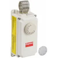 DAYTON Line Volt Mechanical Tstat: Heat or Cool, Plastic, 30° to 110°F, 3.5° to 12°F, 120 to 270V AC