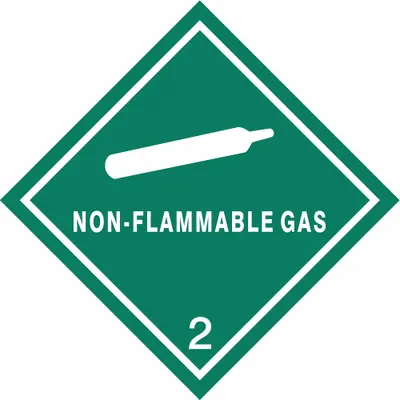 OEM DOT Container Label: Non-Flammable Gas - Class 2: Gases