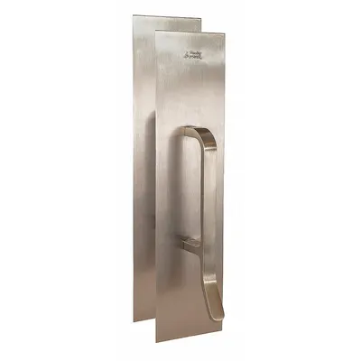 TRIMCO Door Pull Plate: 4 in Wd, 16 in Ht - Antimicrobial Door Pulls