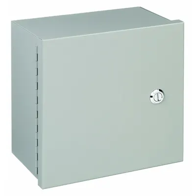WIEGMANN Enclosure: Steel, 10 in x 10 in x 6 in, NEMA 1, Solid Cover, Hinged - Steel Indoor Enclosures with Hinged Covers