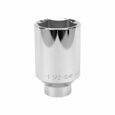 SK PROFESSIONAL TOOLS Socket: SAE, 1/2 in Drive Size, 1 1/2 in Socket Size, 6-Point, Deep - 1/2" Drive Hand Sockets