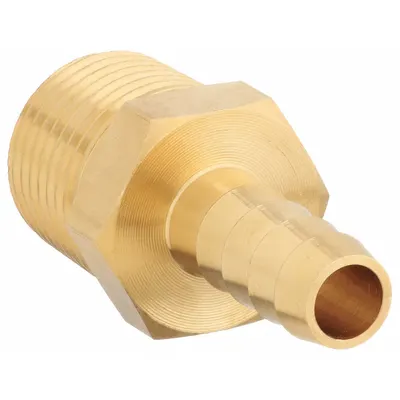 OEM Barbed Hose Fitting: For 1/4 in Hose I.D - Brass Multipurpose (Air, Water, Chemical) Rigid Barbed Hose Fittings
