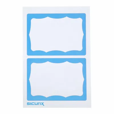 ID Adhesive ID Badges, Paper, Blue, 2 1/2 in x 3 1/2 in, 600 Pack