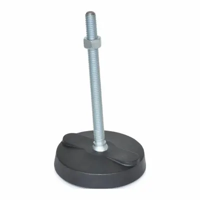 JW WINCO Male-End Leveling Mount: Swiveling Stud, M12 Thread Size, 80 mm - Swivel Male Leveling Mounts