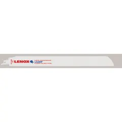 Designed for cutting nail-embedded wood in demolition and remodeling applications. Features 14 teeth per inch and a rigid blade construction for straight cuts. Each blade is 12 inches long and 0.04 inches thick. Sold in a 5-pack.