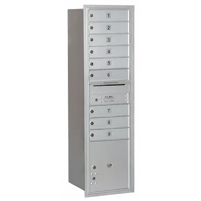 SALSBURY INDUSTRIES Mailbox: 4C, 9 Doors, Horizontal, 57 1/8 in H x 17 in W x 16 1/2 in D, Recessed Mounting - Multi-Unit Mailboxes