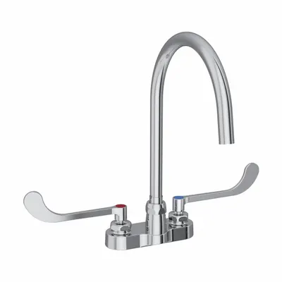ELKAY Handle-Operated Faucet: Elkay, Brass, Centerset, Deck, 2 Mounting Holes - Centerset Kitchen Faucets