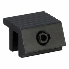 This non-handed clamp lock is designed for sliding windows, mounting on the sash to secure the window in a closed position. The lock has a painted black finish and an overall length of 1/2 inch. Handle is not included. Suitable for residential or light commercial sliding window applications.