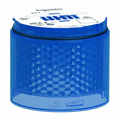 SCHNEIDER Tower Light Module: Flashing, 24V AC/DC, Blue, 2 13/16 in Overall Dia - Flashing Light Modules