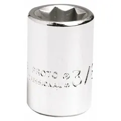 This 1/4 in drive hand socket has a 1/4 in socket size and an 8-point configuration. It features a standard length and a chrome finish. The socket is not tether capable. Suitable for turning 8-point fasteners in general maintenance and repair tasks.