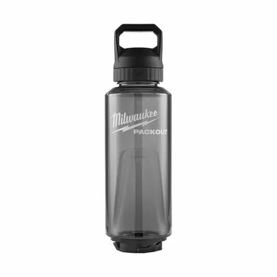 MILWAUKEE 48-22-8373B Plastic Water Bottle, 48 oz, Black, BPA-Free - Plastic Water Bottles
