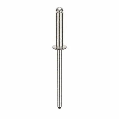 OEM Domed-Head Blind Rivet, 0.125" Dia, 1.675" Overall Length, 500-Pack - Domed-Head Blind Rivets