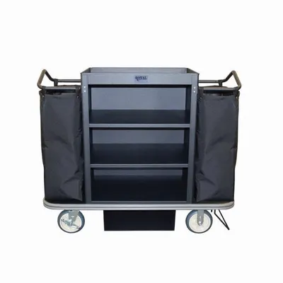 ROYAL BASKET TRUCKS Manual Housekeeping Cart, 55x22x47 in, Black - Manual Housekeeping Carts