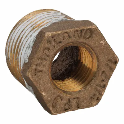 OEM APPROVED VENDOR 1/2 in x 1/4 in Brass Straight Pipe Fitting with - Threaded Low-Pressure Pipe Fittings for Potable Water with Thread Sealant