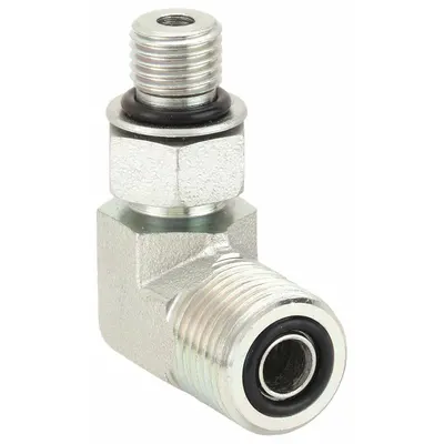 AEROQUIP Hydraulic Hose Adapter: 3/8 in x 1/4 in Fitting Size, Male x Male, ORS x ORB - ORS-to-ORB Steel Hydraulic Hose Adapters