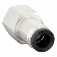 PARKER Push-Fit Fitting: 5/16 in OD x 1/4 in Pipe Size, Push-to-Connect x FNPTF, Brass, Silver (MPN 66PLP-5-4)