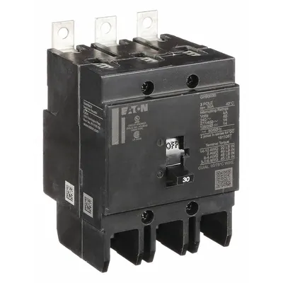 EATON Miniature Circuit Breaker: 30 A, 277/480V AC, Three Phase, 14kA at 277/480V AC - GHB Series, Bolt-On Eaton Cutler-Hammer Miniature Circuit Breakers