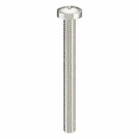 Machine Screw: M5x0.80 Thread Size, 50 mm Lg, 18-8, Stainless Steel, Plain, Pan, Phillips, 25 PK (MPN ZSCRW-287)