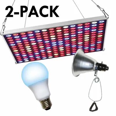 MIRACLE LED Grow Panel: Blue, 120V AC, Bulb Included, LED - Panel & Clamp-On Fixture Kits
