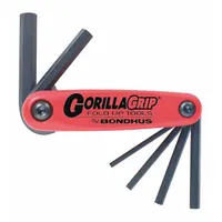 BONDHUS Hex Key Set: 1 - 5 Pieces, Folding, Metric, Std End, Long, 1 Pieces, Black Oxide, 6 Tips (MPN 12595)