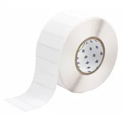 Polyester label roll with permanent adhesive and white gloss finish. Each label measures 1 in x 3 in. Designed for use with BBP11 printer series. Suitable for industrial labeling applications such as asset identification and cable marking.