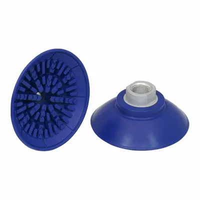 SCHMALZ Vacuum Pad Assembly: Flat, G3/8 in, 89 mm Pad Dia, NBR, Blue, 60 A, 35 mm Pad Ht - Flat Type Automotive Industry Vacuum Pad Assemblies