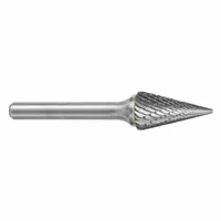SGS PRO Carbide Bur: Pointed-End Cone, SM-2, Double Cut, 1/4" x 3/4" Head, 1/4" Shank (MPN 15528)