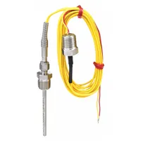 Type K thermocouple with lead wires for temperature measurement in industrial processes, HVAC systems, and laboratory applications. Temperature range -109°F to 900°F (-78°C to 482°C). Accuracy ±2°F @ 530°F (±1.1°C @ 277°C)