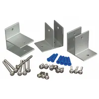 ASI GLOBAL Panel Bracket: Aluminum, Brushed, 3 1/2 in Overall Ht, 3 1/2 in Overall Wd (MPN 40-8445210)